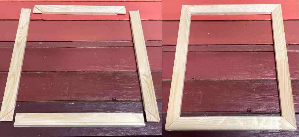 assemblage du chassis pour monter une peinture par numéros