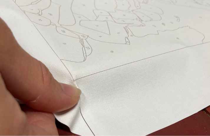 positionnement toile peinture par numéros pour monter sur chassis