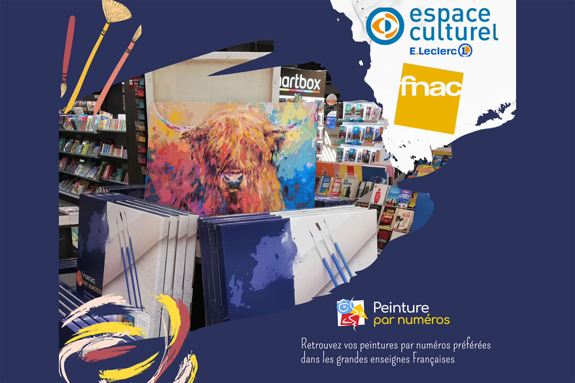 Vos peintures par numros prfres maintenant disponibles chez Leclerc et La FNAC !