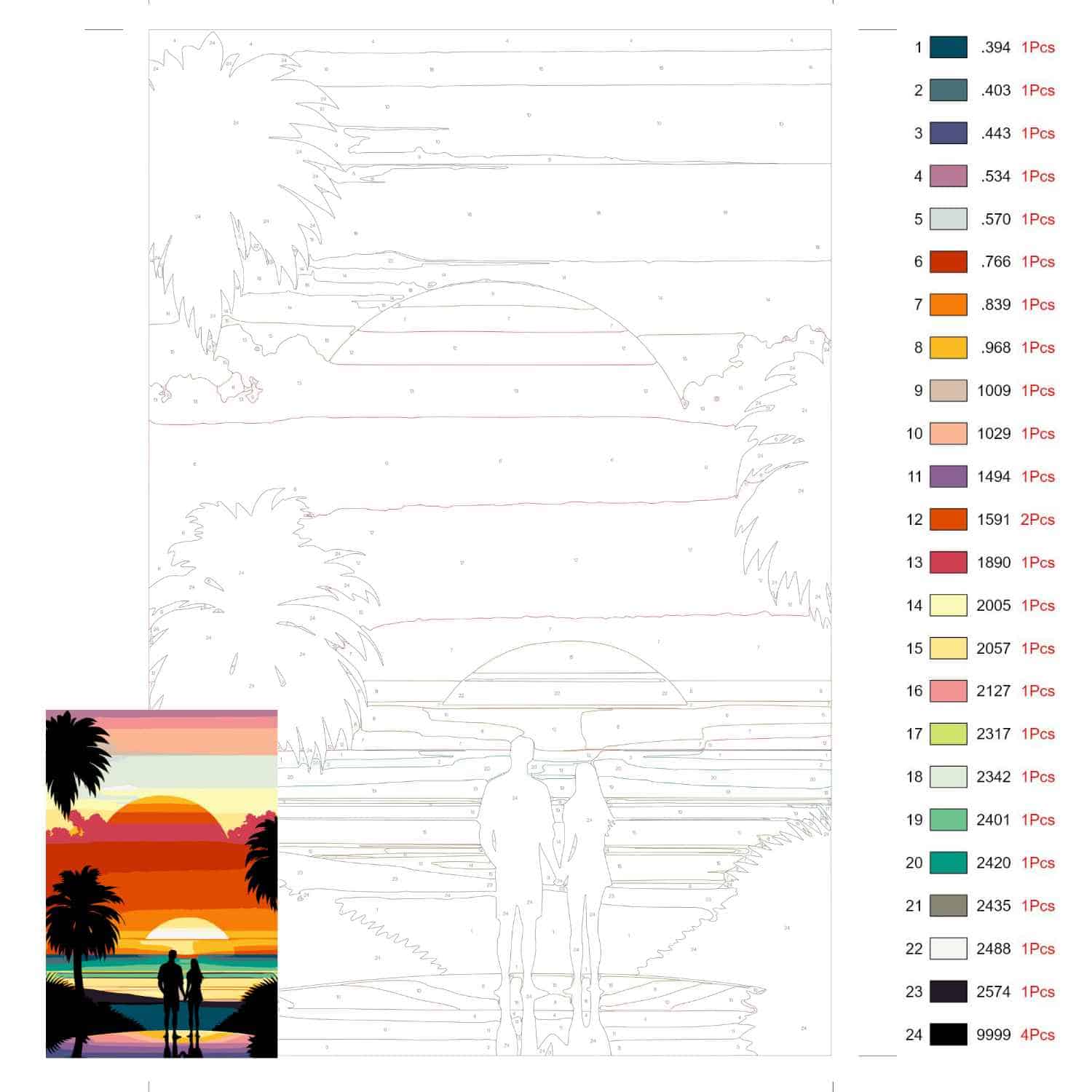 Coucher de soleil romantique