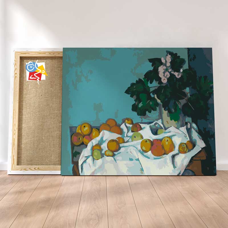 Nature Morte Avec Des Pommes Et Un Pot De Primevres