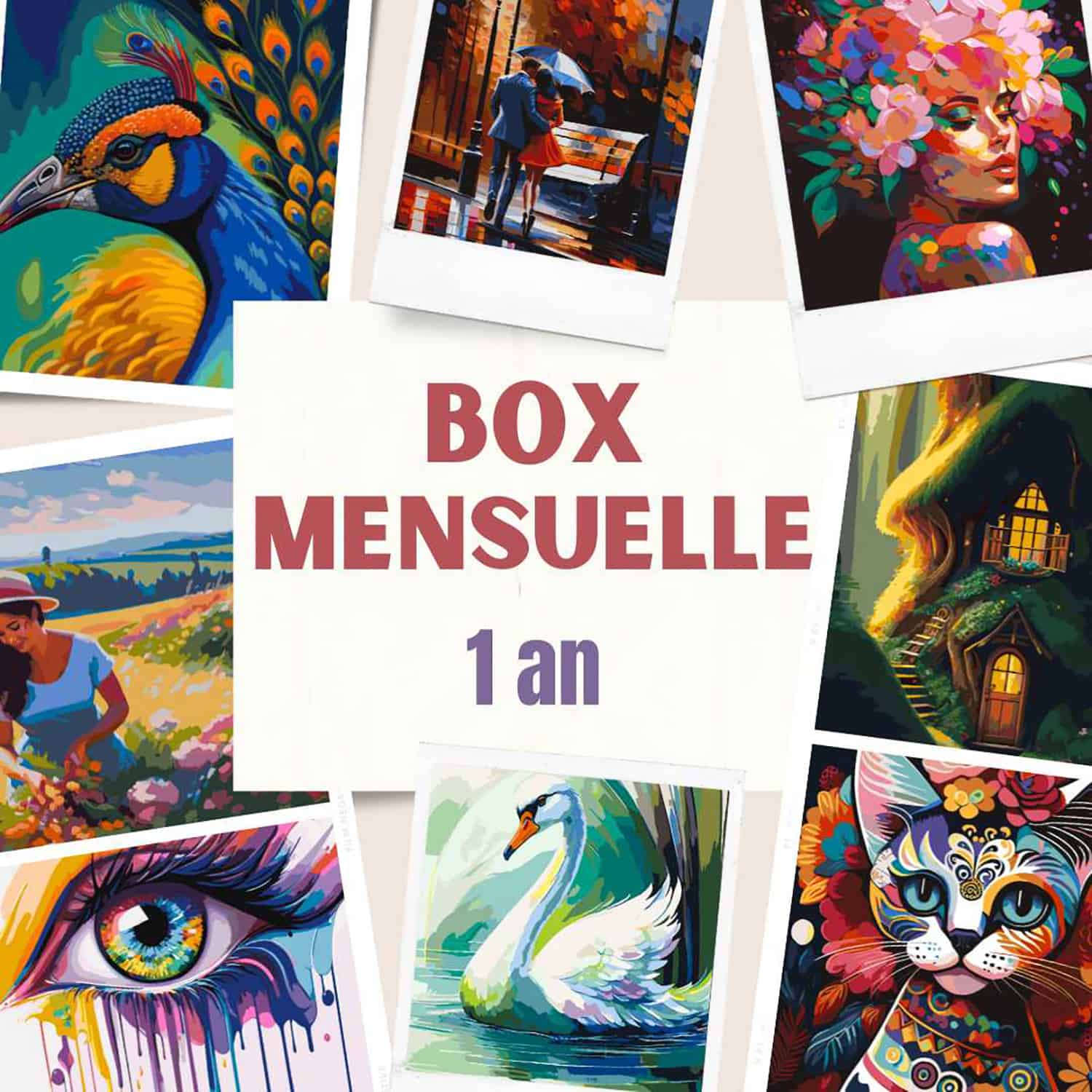 Box Mensuelle 1 An - 2 Kits De Peinture Par Numéros