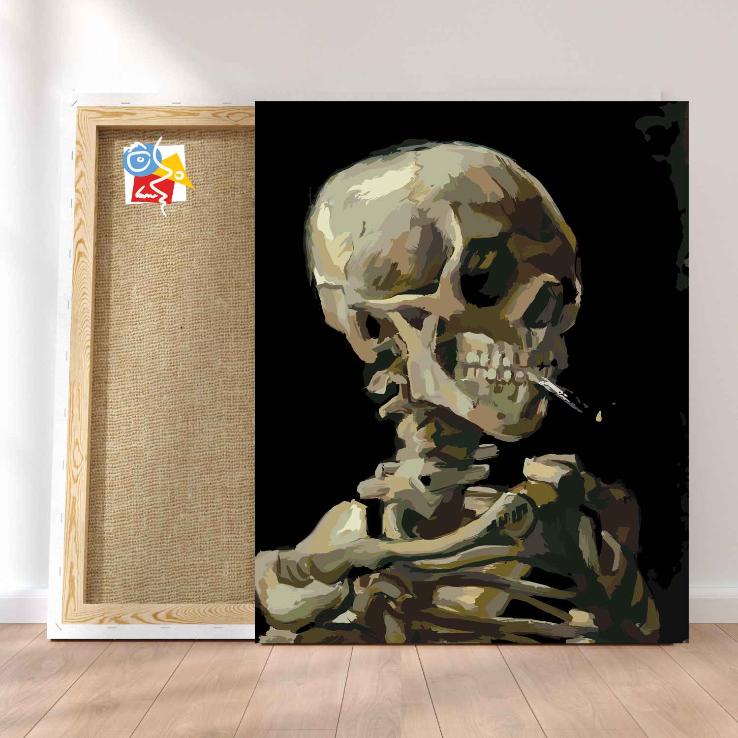 Peinture Par Numros - Crne de squelette fumant une cigarette
