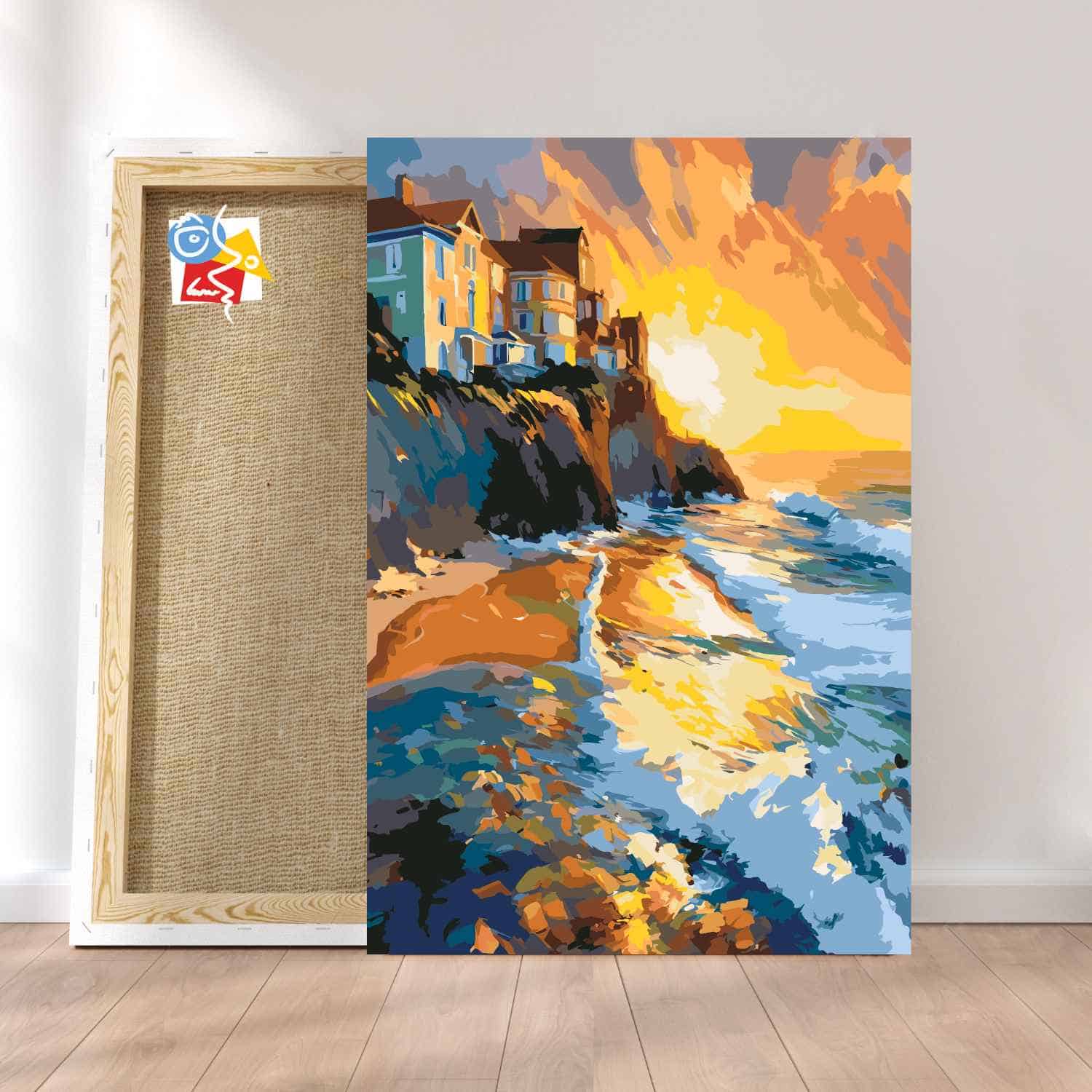 Brushme – Peinture Par Numéros 40x50 Cm – Baie Pittoresque – Avec Cadre – Kits DIY Pour Adultes – Toile En Coton