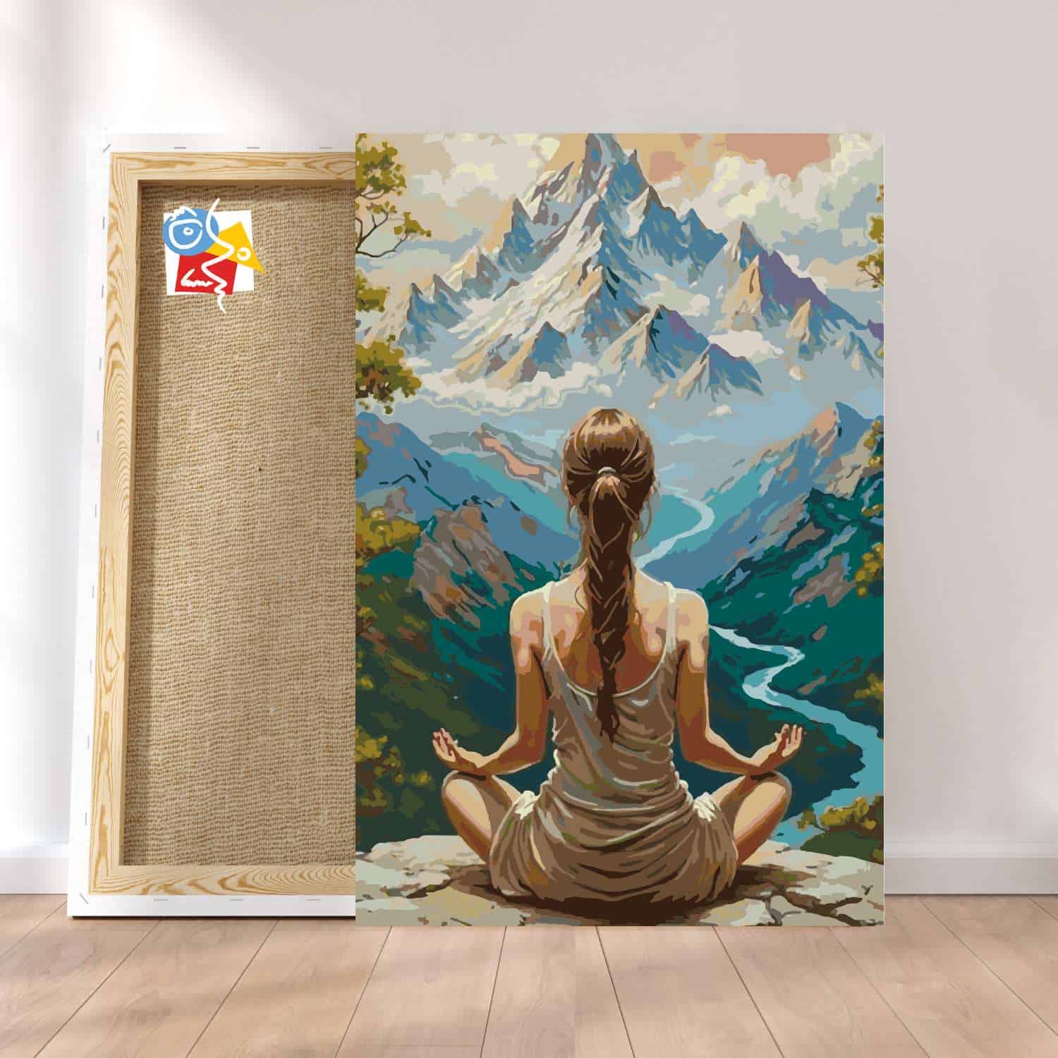 TISHIRON – Peinture Par Numéros Pour Adultes – Bouddha Méditatif 40 X 50 Cm – Kit Artisanal DIY – Toile Pré-imprimée, Pinceaux Et Peinture Inclus