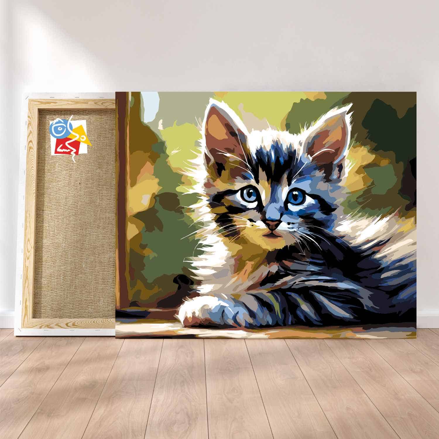 Peinture Par Numéros Chat Noir Pour Adultes – Kit Acrylique Sur Toile 16x20 Pouces