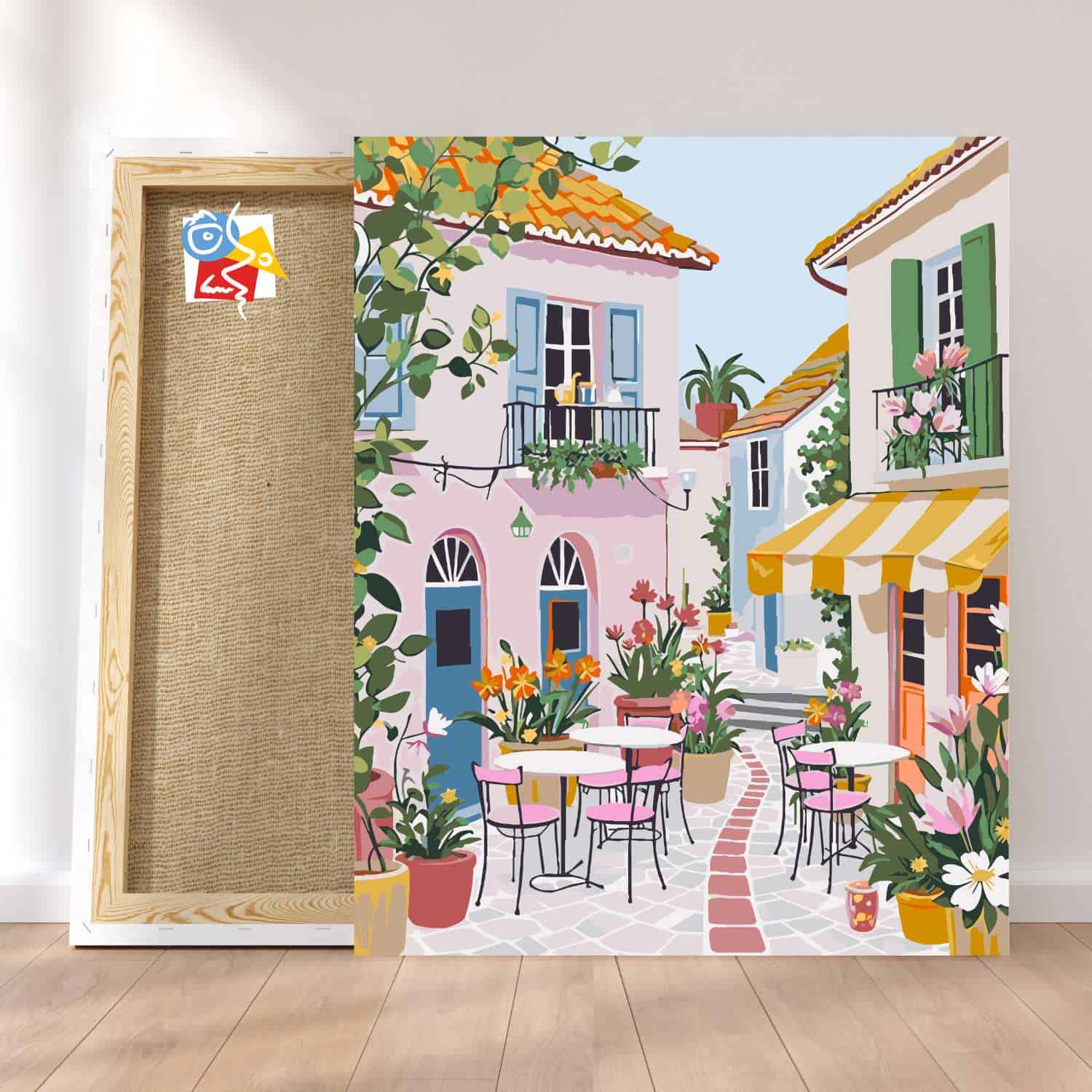 Peinture Par Numéros Paysage – Bougimal – 40x50 Cm Sans Cadre – Plante De Fenêtre – Avec Pinceaux Et Acryliques