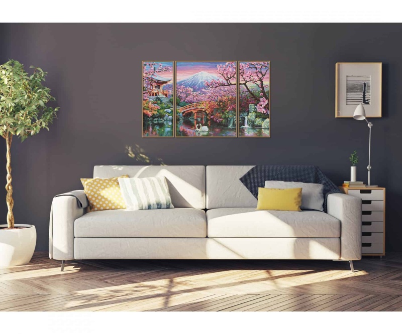 Peinture par numéros Schipper - Ambiance du soir au paradis, triptyque