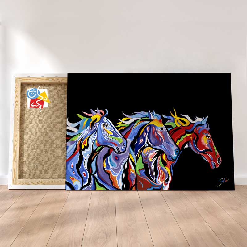 Chevaux Colors En Pleine Course