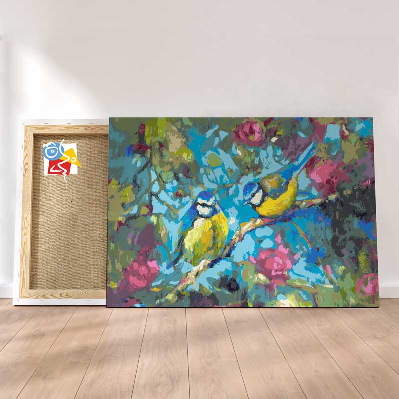 Oiseaux Bleus Et Fleurs